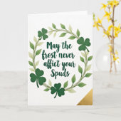 Lucky Spuds Blessing Green Art Card カード (黄色い花)