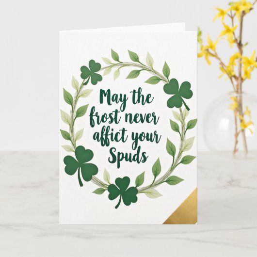 Lucky Spuds Blessing Green Art Card カード (黄色い花)