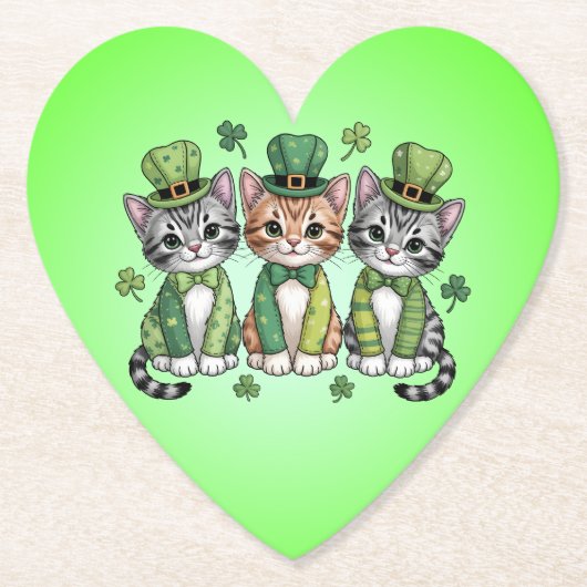 Lucky St. Patrick’s Day Kittens-47474 ペーパーコースター (正面)