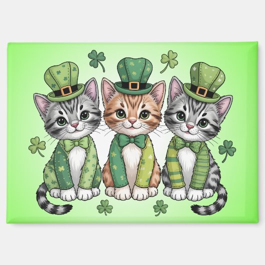 Lucky St. Patrick’s Day Kittens-47474 マグネット (正面)