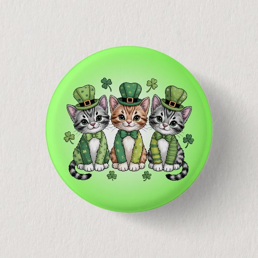 Lucky St. Patrick’s Day Kittens-47474 缶バッジ (正面)