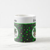 Lucky St Patrick Shamrock Green Black Cat Print   コーヒーマグカップ (中央)