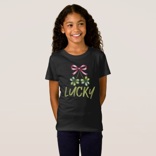 Lucky St Patrick's Coquette Bow Tシャツ (正面フル)