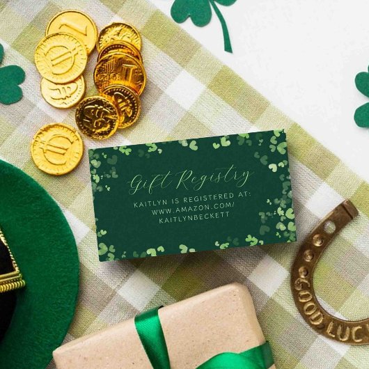 Lucky St. Patrick's Day Bridal Shower エンクロージャーカード