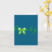 Lucky, St.patricks Day Coquette,shamrock Funny カード (黄色い花)