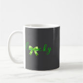 Lucky, St.patricks Day Coquette,shamrock Funny  コーヒーマグカップ (左)