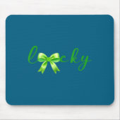 Lucky, St.patricks Day Coquette,shamrock Funny  マウスパッド (正面)