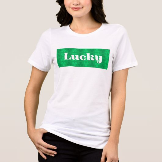 Lucky St. Patrick's Day Green Shamrock Pattern トライブレンドＴシャツ (正面)
