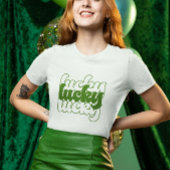Lucky St Patrick's Day Retro 70's Women's T-Shirt Tシャツ