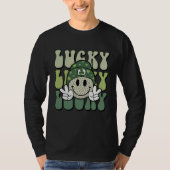 Lucky St Patricks Day Retro Groovy Lucky Smile Mem Tシャツ (正面)