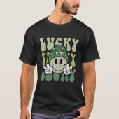 Lucky St Patricks Day Retro Groovy Lucky Smile Mem Tシャツ (正面)