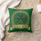 Lucky St Patrick's Day Shamrock Irish  クッション (ブランケット)