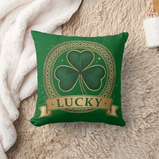 Lucky St Patrick's Day Shamrock Irish  クッション (ブランケット)