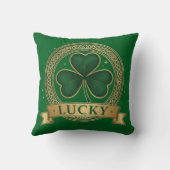 Lucky St Patrick's Day Shamrock Irish  クッション (裏面)