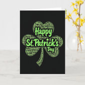 Lucky St Patricks Day Text Art Card カード (黄色い花)
