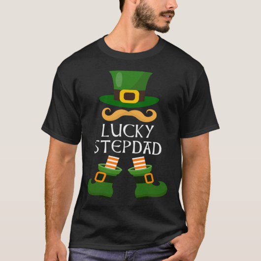 Lucky Step dad Leprechaun Matching Family St Patri Tシャツ (正面)