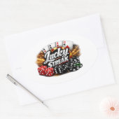 Lucky Streak Casino Sticker 楕円形シール (封筒)
