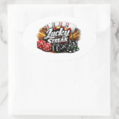 Lucky Streak Casino Sticker 楕円形シール (バッグ)