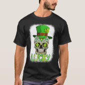 Lucky Sugar Skull Leprechaun Hat St Patrick's Day Tシャツ (正面)