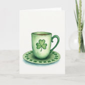 Lucky Tea Cup St Patricks Day Card カード (正面)