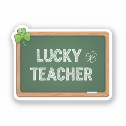Lucky Teacher Blackboard St Patrick's Day Sticker シール (正面)