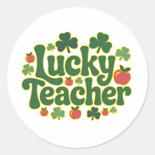 Lucky Teacher Fun Classroom St. Patrick’s Day  ラウンドシール (正面)