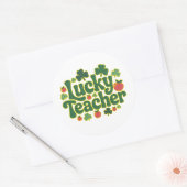 Lucky Teacher Fun Classroom St. Patrick’s Day  ラウンドシール (封筒)