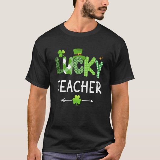 Lucky teacher with shamrock for St Patricks day sc Tシャツ (正面)