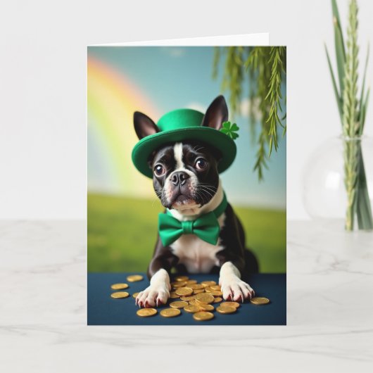 Lucky Terrier St Patricks Day Card カード (正面)