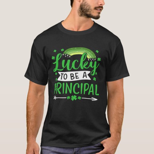 Lucky To Be A Principal School St Patricks Day Tシャツ (正面)