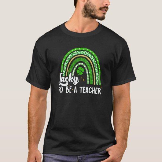 Lucky To Be A Teacher Shamrock St Patricks Day Ire Tシャツ (正面)