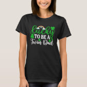 Lucky To Be A Twin Dad St Patrick's Day Irish Tシャツ (正面)