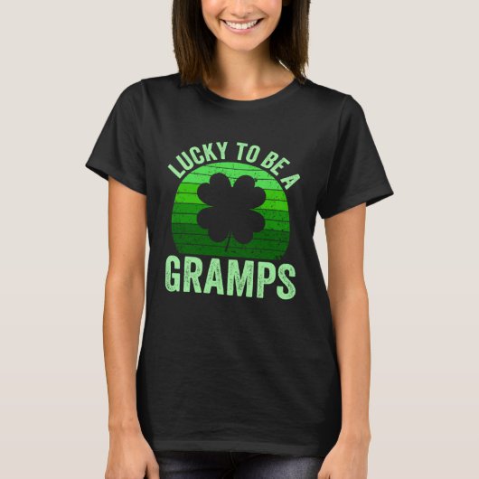 Lucky To Be Gramps Leprechaun Shamrock St Patricks Tシャツ (正面)