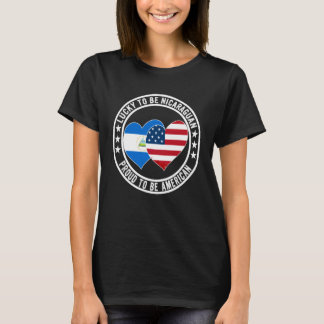 Lucky To Be Nicaraguan Proud To Be American Flag G Tシャツ