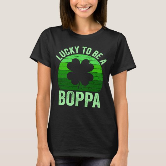 Lucky To Be Poppa Leprechaun Shamrock St Patricks Tシャツ (正面)