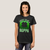 Lucky To Be Poppa Leprechaun Shamrock St Patricks Tシャツ (正面フル)
