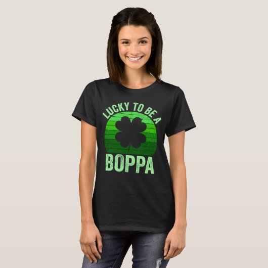 Lucky To Be Poppa Leprechaun Shamrock St Patricks  Tシャツ (正面フル)