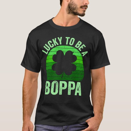 Lucky To Be Poppa Leprechaun Shamrock St Patricks Tシャツ (正面)