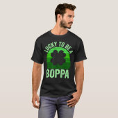 Lucky To Be Poppa Leprechaun Shamrock St Patricks Tシャツ (正面フル)