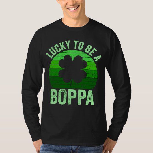 Lucky To Be Poppa Leprechaun Shamrock St Patricks  Tシャツ (正面)