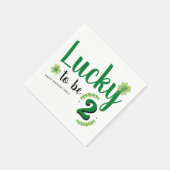 Lucky to be St Patrick's Day Clover Kids Birthday スタンダードカクテルナプキン (角)