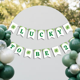 Lucky to be St Patrick's Day Clover Kids Birthday バンティングフラッグ