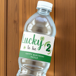 Lucky to be St Patrick's Day Clover Kids Birthday ペットボトルラベル