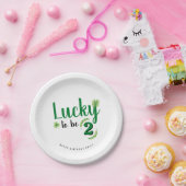 Lucky to be St Patrick's Day Clover Kids Birthday ペーパープレート (パーティー)