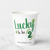 Lucky to be St Patrick's Day Clover Kids Birthday 紙コップ (正面)