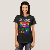 Lucky To Be Who I Am Irish & LGBT St Patricks Day Tシャツ (正面フル)