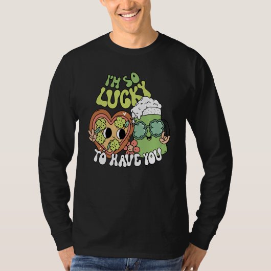 Lucky To Have You Retro Groovy St Patricks Day Wom Tシャツ (正面)