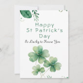 Lucky To Know You St Patrick's Day Greeting Card 招待状 (正面)