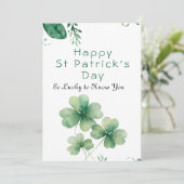 Lucky To Know You St Patrick's Day Greeting Card 招待状 (スタンド正面)