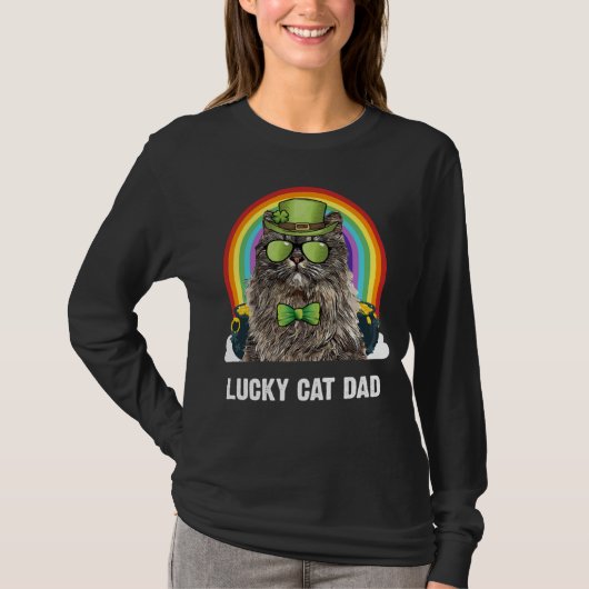 Lucky Turkish Van Cat Dad St Patricks Day Tシャツ (正面)